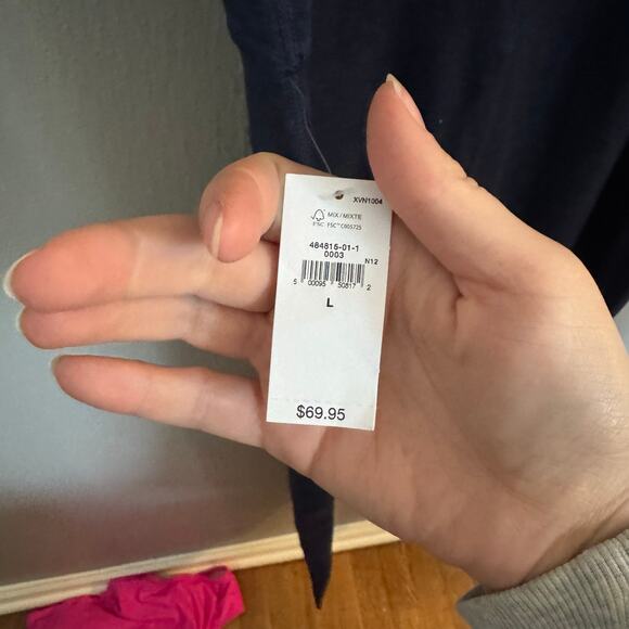 NWT GAP FIT Navy Blue Size Large casual workout jumpsuit scoop neck - Picture 7 of 7